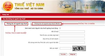 Cách tra cứu thông tin người nộp thuế