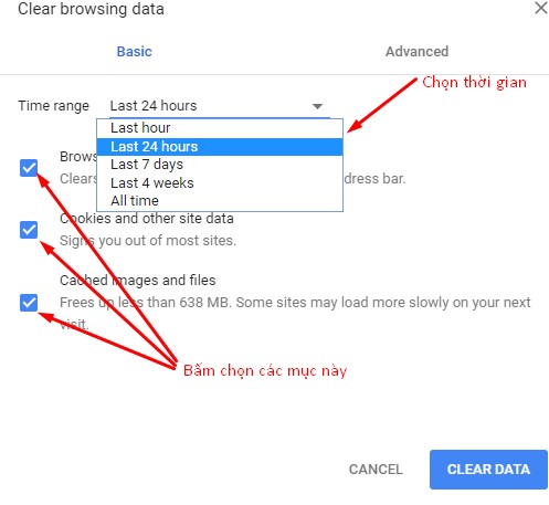 Hướng dẫn xóa cookies trên các trình duyệt web