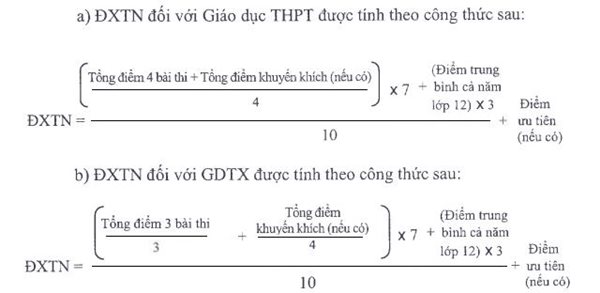 cách tính điểm kỳ thi THPT 2019